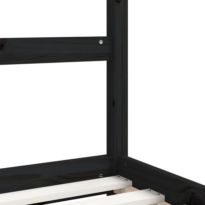 Cadre de lit pour enfant tiroirs noir 80x160 cm bois pin massif - Photo n°8