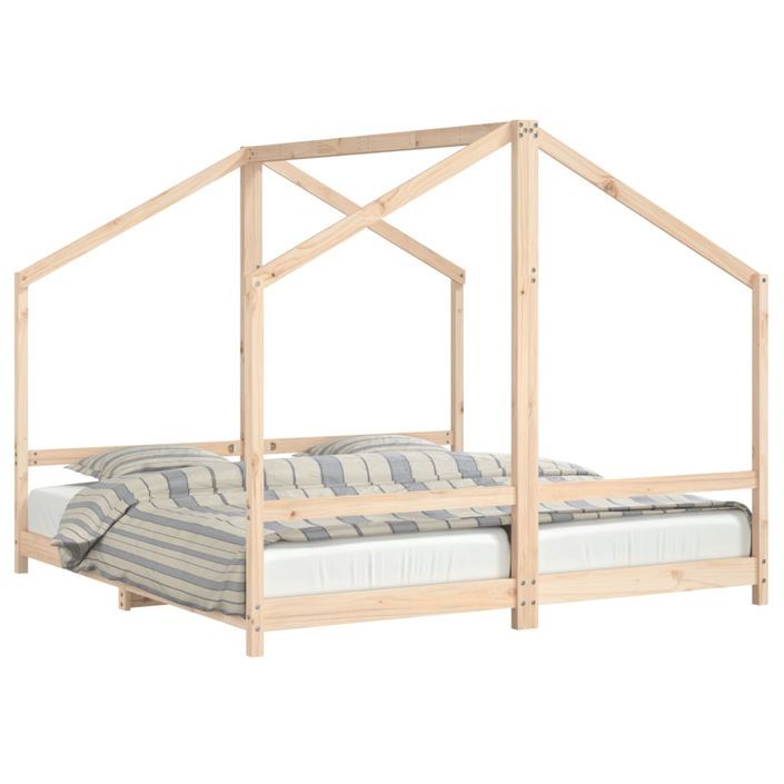 Cadre de lit pour enfants 2x(90x190) cm bois de pin massif - Photo n°1