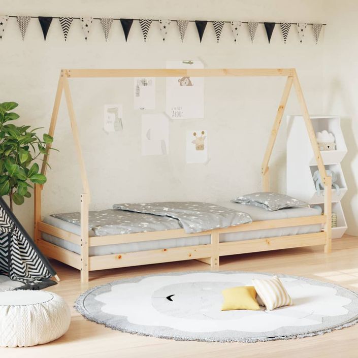 Cadre de lit pour enfants 90x200 cm bois de pin massif - Photo n°2