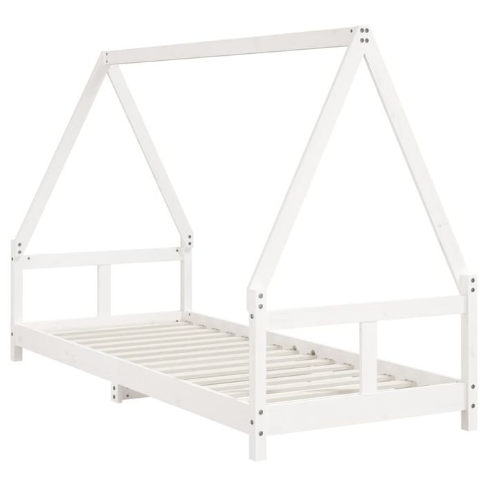 Cadre de lit pour enfants blanc 80x200 cm bois de pin massif - Photo n°3
