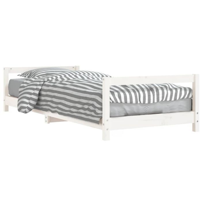 Cadre de lit pour enfants blanc 80x200 cm bois de pin massif - Photo n°1