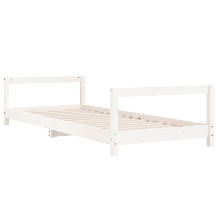 Cadre de lit pour enfants blanc 80x200 cm bois de pin massif - Photo n°3