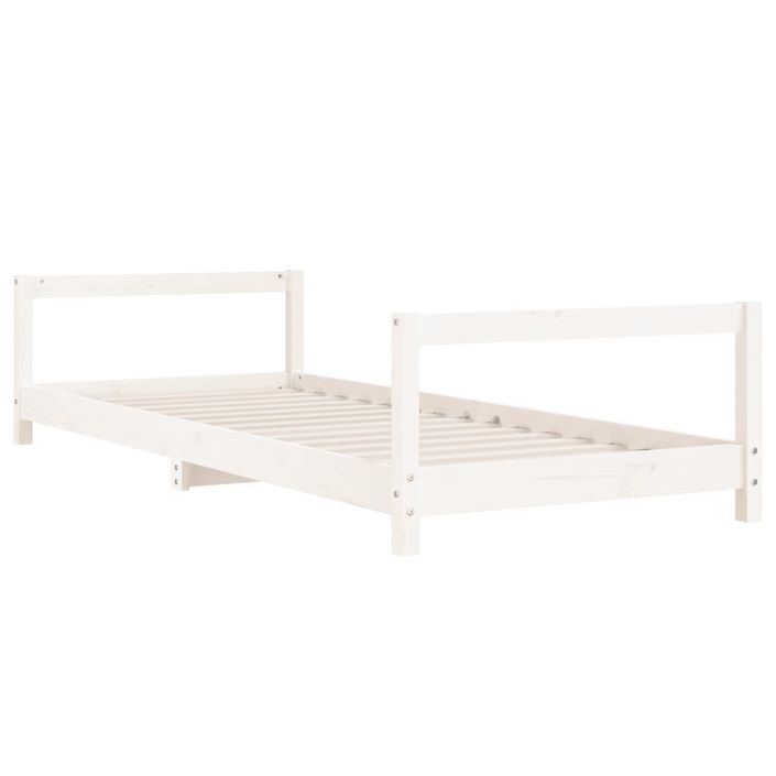 Cadre de lit pour enfants blanc 80x200 cm bois de pin massif - Photo n°6