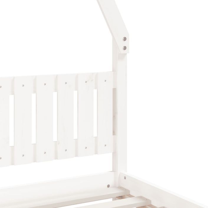 Cadre de lit pour enfants blanc 90x190 cm bois de pin massif - Photo n°7