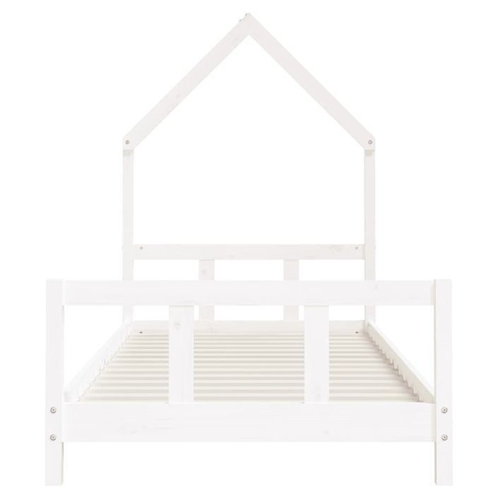 Cadre de lit pour enfants blanc 90x190 cm bois de pin massif - Photo n°4