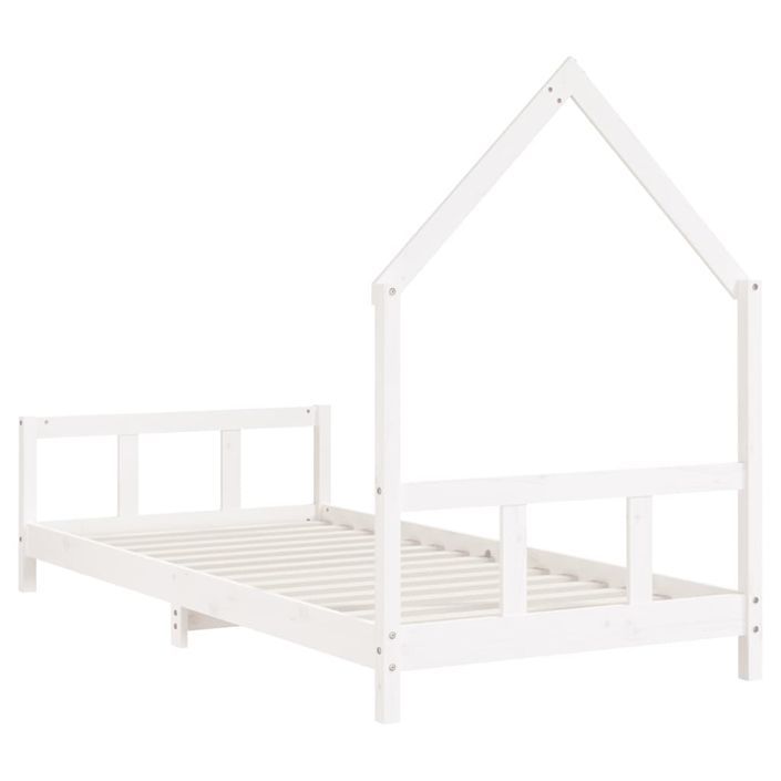 Cadre de lit pour enfants blanc 90x190 cm bois de pin massif - Photo n°6