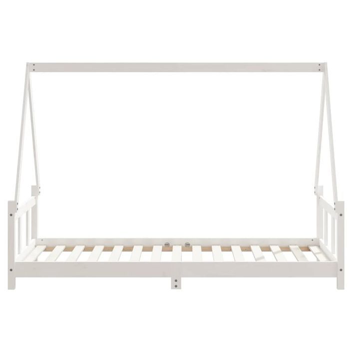 Cadre de lit pour enfants blanc 90x190 cm bois de pin massif - Photo n°5