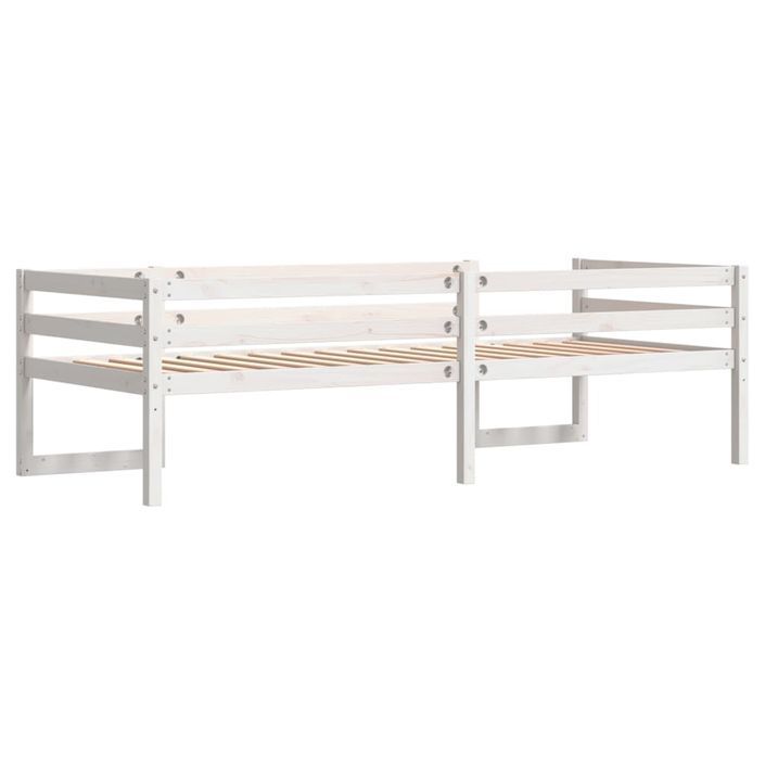 Cadre de lit pour enfants blanc 90x190 cm bois de pin massif - Photo n°7