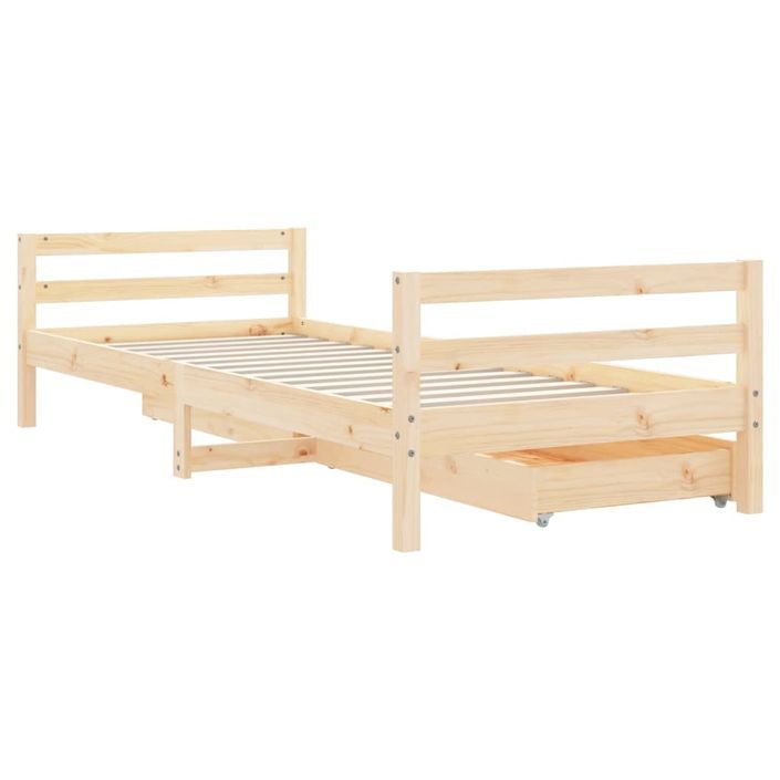 Cadre de lit pour enfants gris 80x200 cm bois de pin massif - Photo n°7
