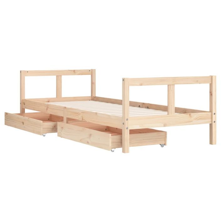 Cadre de lit pour enfants gris 80x200 cm bois de pin massif - Photo n°4