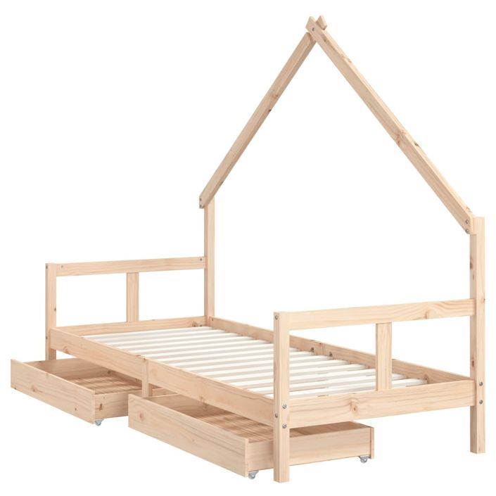 Cadre de lit pour enfants gris 80x200 cm bois de pin massif - Photo n°4
