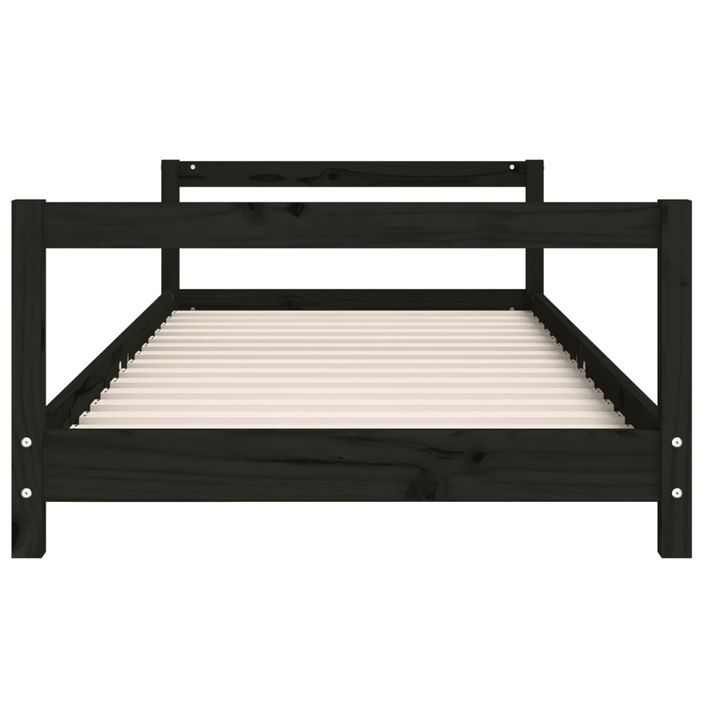 Cadre de lit pour enfants noir 80x200 cm bois de pin massif - Photo n°4
