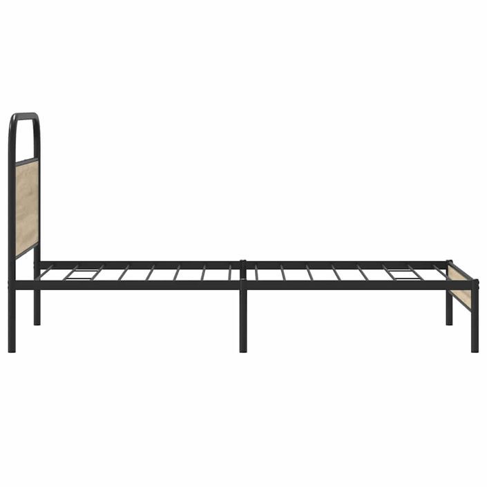 Cadre de lit sans matelas 100x190 cm chêne fumé bois ingénierie - Photo n°6