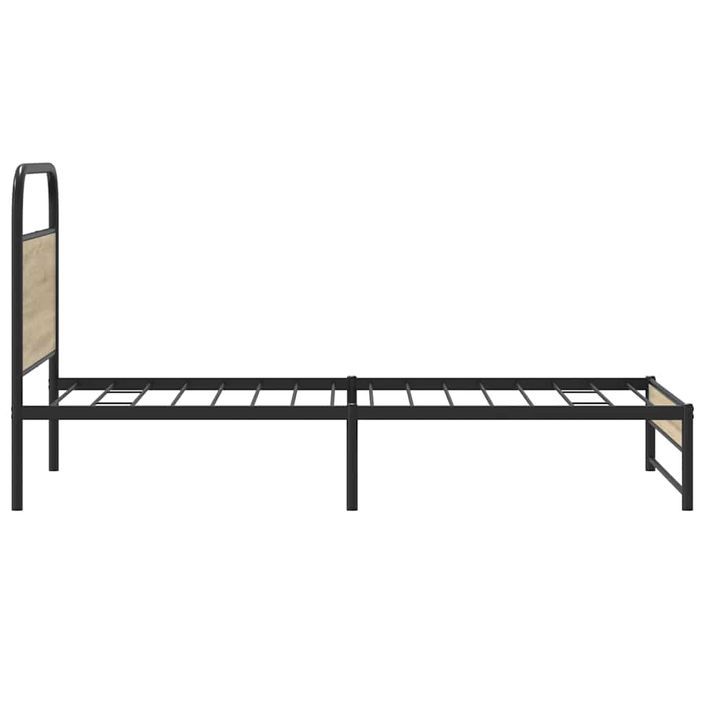 Cadre de lit sans matelas 100x190 cm chêne fumé bois ingénierie - Photo n°6