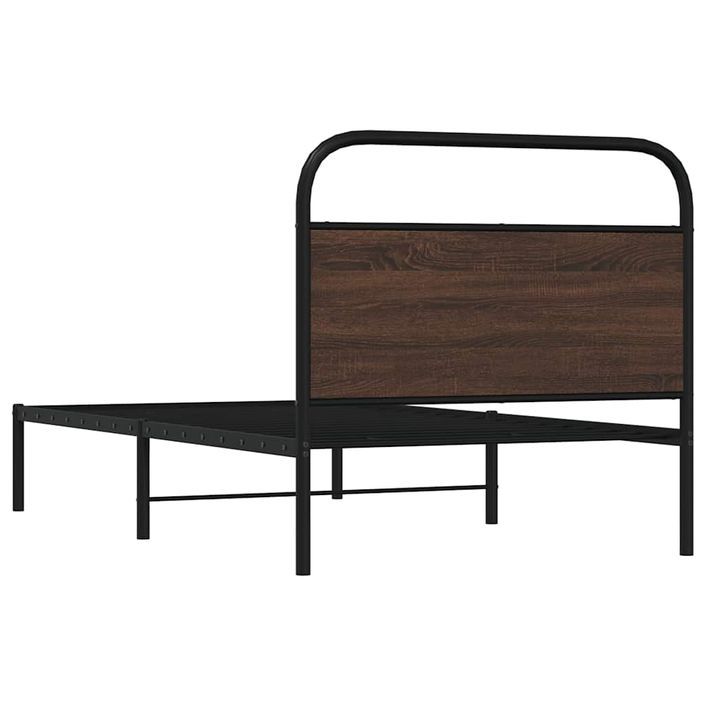 Cadre de lit sans matelas 100x190 cm chêne marron - Photo n°7