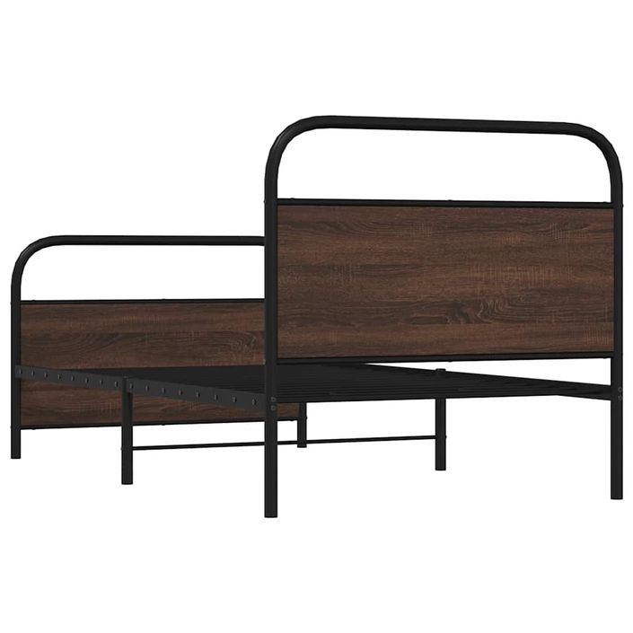 Cadre de lit sans matelas 100x190 cm chêne marron - Photo n°7