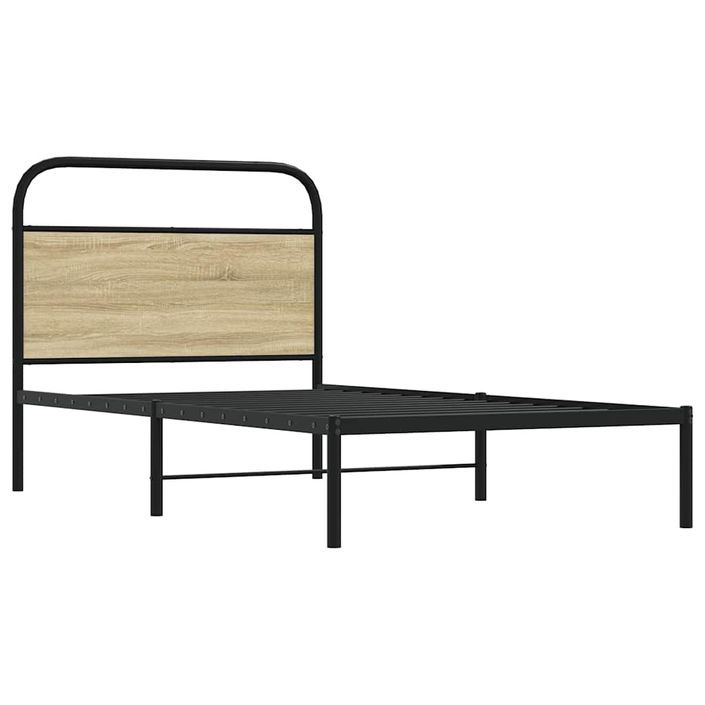 Cadre de lit sans matelas 100x190 cm chêne sonoma - Photo n°5