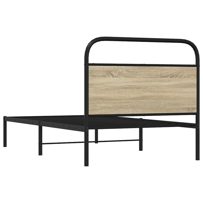 Cadre de lit sans matelas 100x190 cm chêne sonoma - Photo n°7