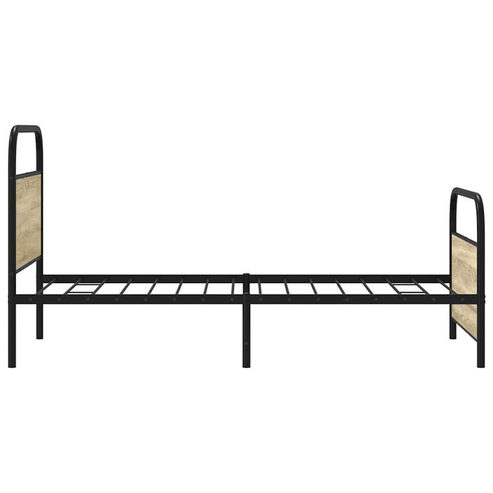 Cadre de lit sans matelas 100x190 cm chêne sonoma - Photo n°6