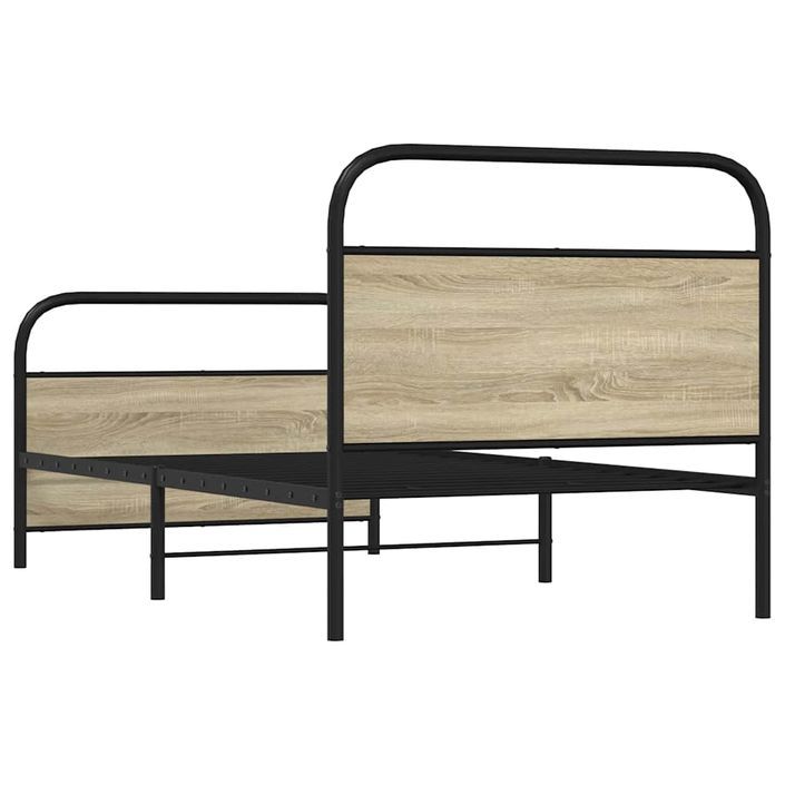 Cadre de lit sans matelas 100x190 cm chêne sonoma - Photo n°7