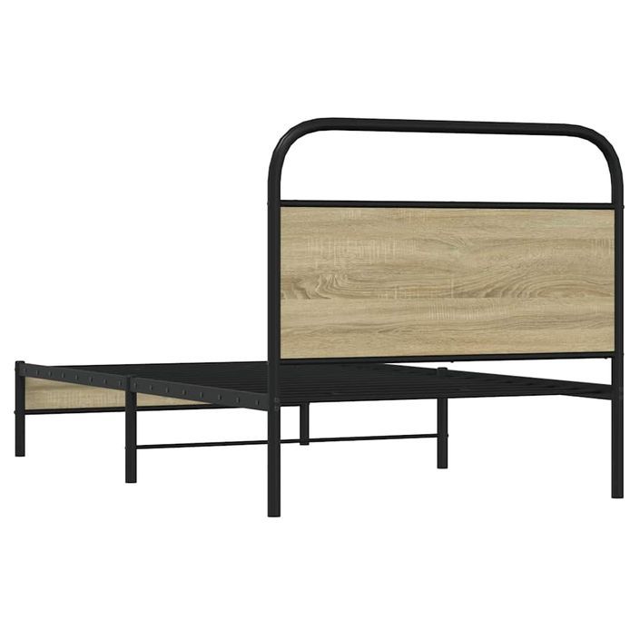 Cadre de lit sans matelas 100x190 cm chêne sonoma - Photo n°7