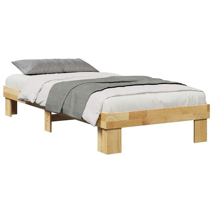 Cadre de lit sans matelas 100x200 cm bois massif de chêne - Photo n°5