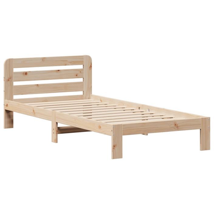 Cadre de lit sans matelas 100x200 cm bois massif de pin - Photo n°8