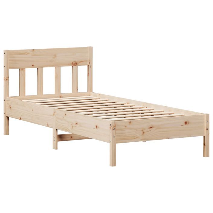 Cadre de lit sans matelas 100x200 cm bois massif de pin - Photo n°5