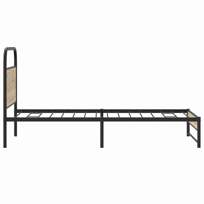 Cadre de lit sans matelas 100x200 cm chêne fumé bois ingénierie - Photo n°6