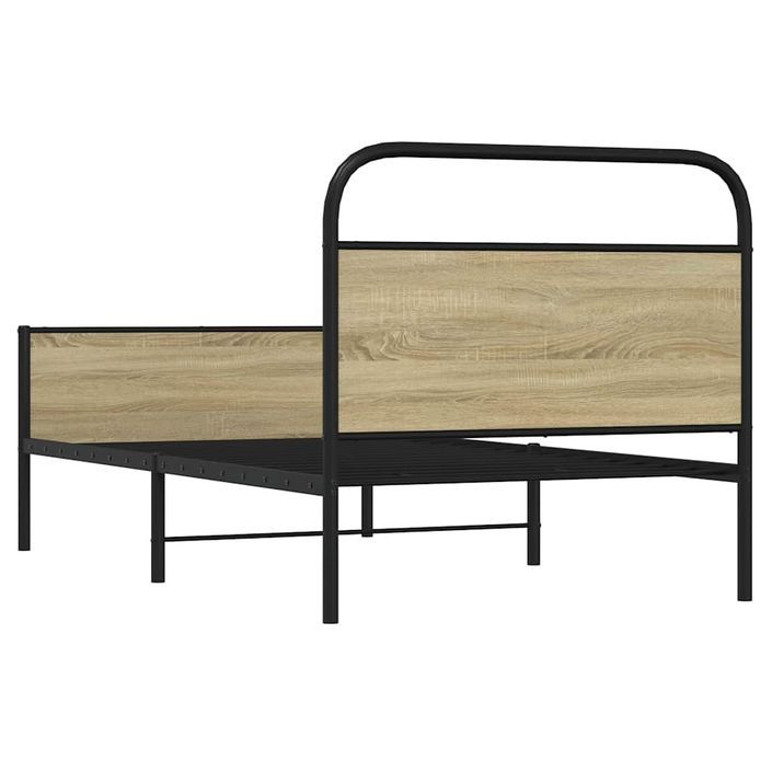 Cadre de lit sans matelas 100x200 cm chêne sonoma - Photo n°7