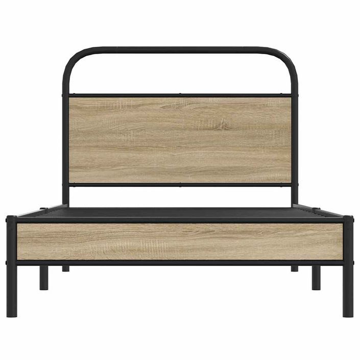 Cadre de lit sans matelas 107x203 cm chêne fumé bois ingénierie - Photo n°5