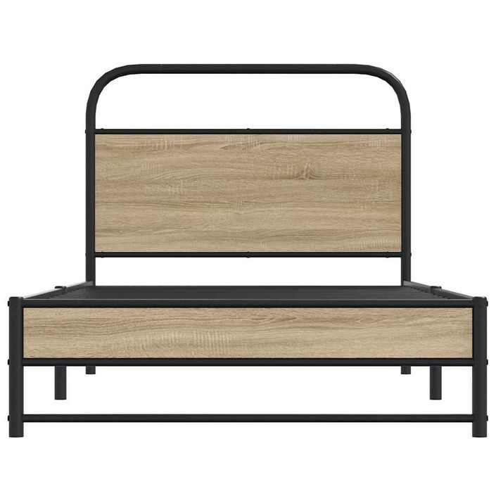 Cadre de lit sans matelas 107x203 cm chêne fumé bois ingénierie - Photo n°5