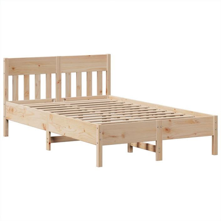 Cadre de lit sans matelas 120x190 cm bois de pin massif - Photo n°5