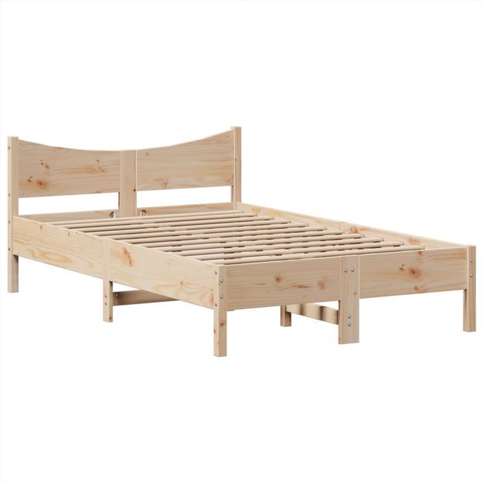 Cadre de lit sans matelas 120x190 cm bois de pin massif - Photo n°5