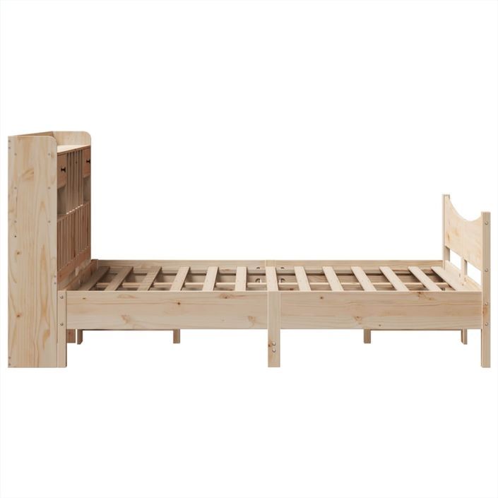 Cadre de lit sans matelas 120x190 cm bois de pin massif - Photo n°7