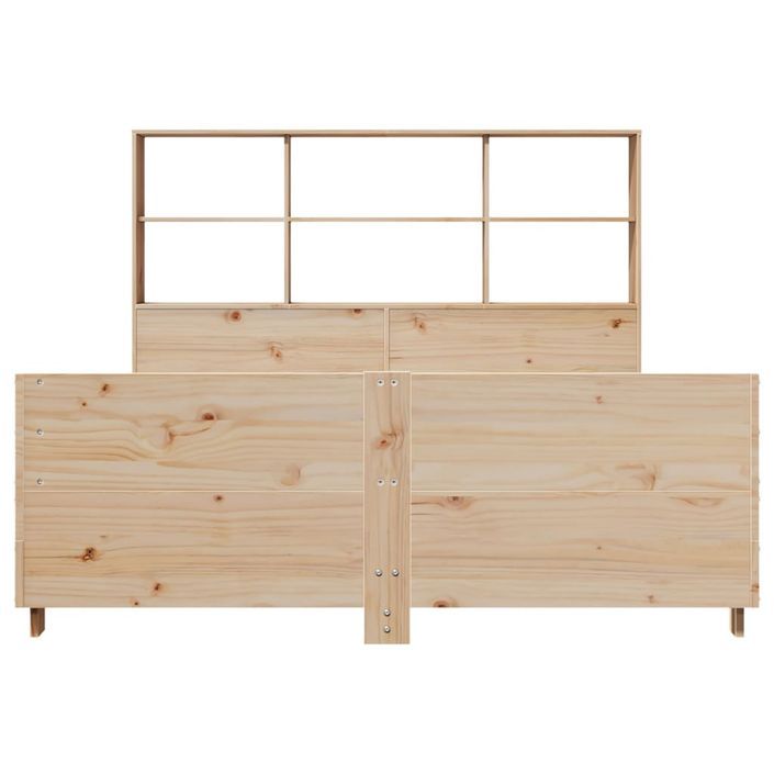 Cadre de lit sans matelas 120x190 cm bois de pin massif - Photo n°4