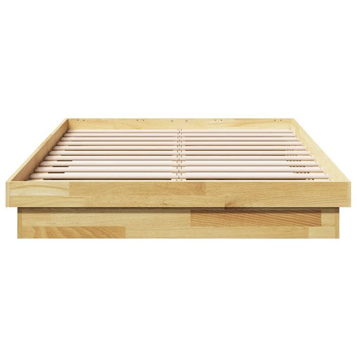 Cadre de lit sans matelas 120x190 cm bois massif de chêne - Photo n°6