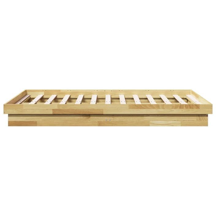 Cadre de lit sans matelas 120x190 cm bois massif de chêne - Photo n°7