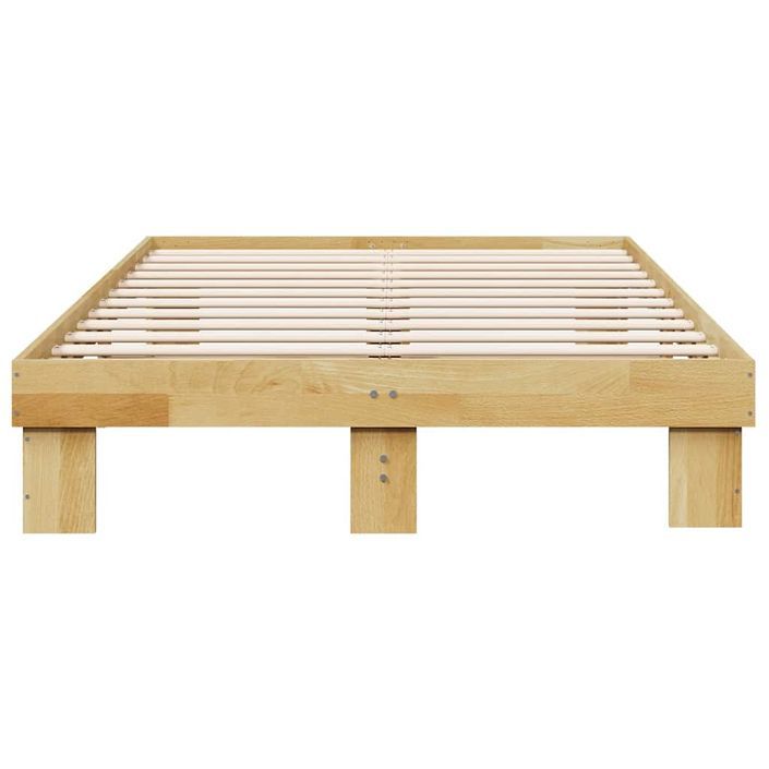 Cadre de lit sans matelas 120x190 cm bois massif de chêne - Photo n°6