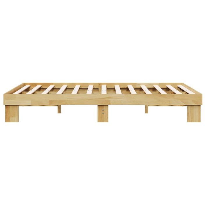 Cadre de lit sans matelas 120x190 cm bois massif de chêne - Photo n°7