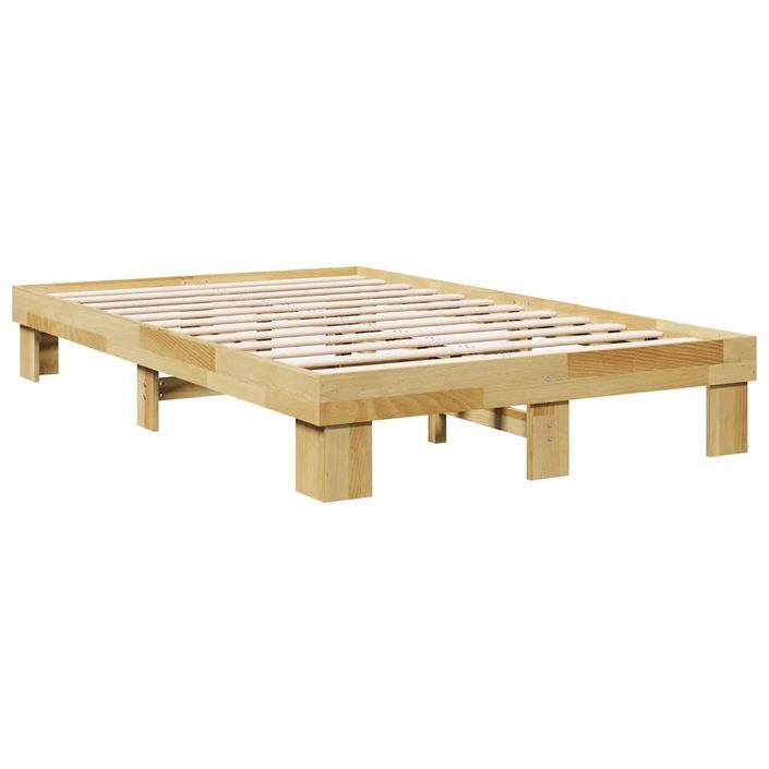 Cadre de lit sans matelas 120x190 cm bois massif de chêne - Photo n°8