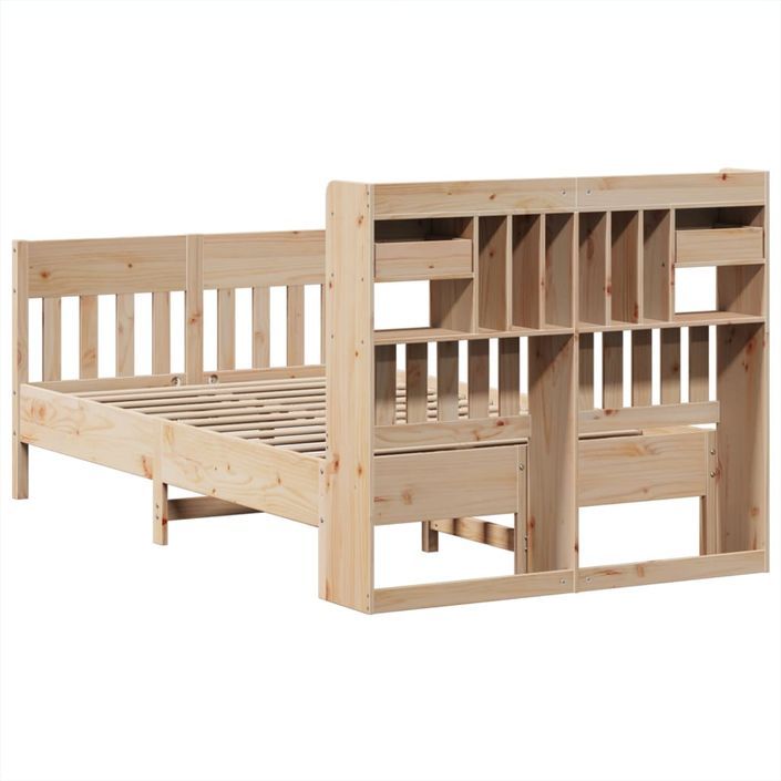 Cadre de lit sans matelas 120x200 cm bois de pin massif - Photo n°8