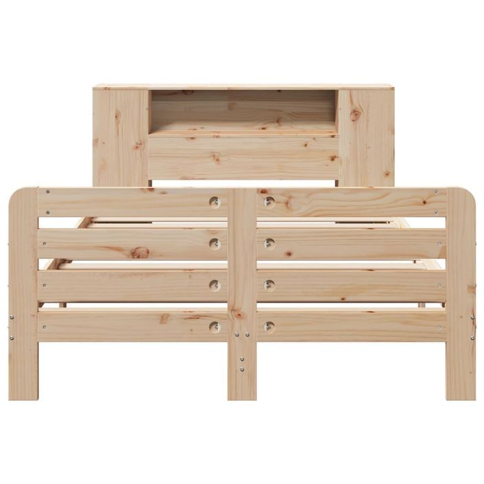 Cadre de lit sans matelas 135x190 cm bois de pin massif - Photo n°4