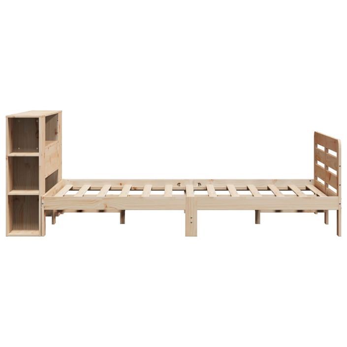 Cadre de lit sans matelas 135x190 cm bois de pin massif - Photo n°7