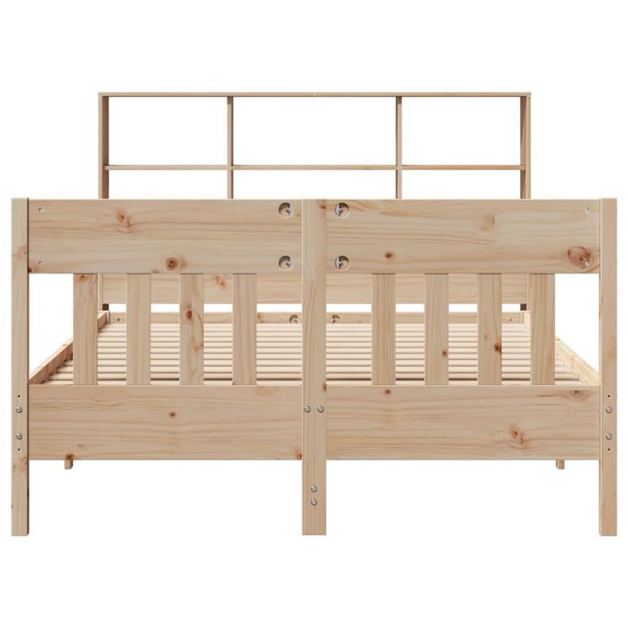 Cadre de lit sans matelas 135x190 cm bois de pin massif - Photo n°4