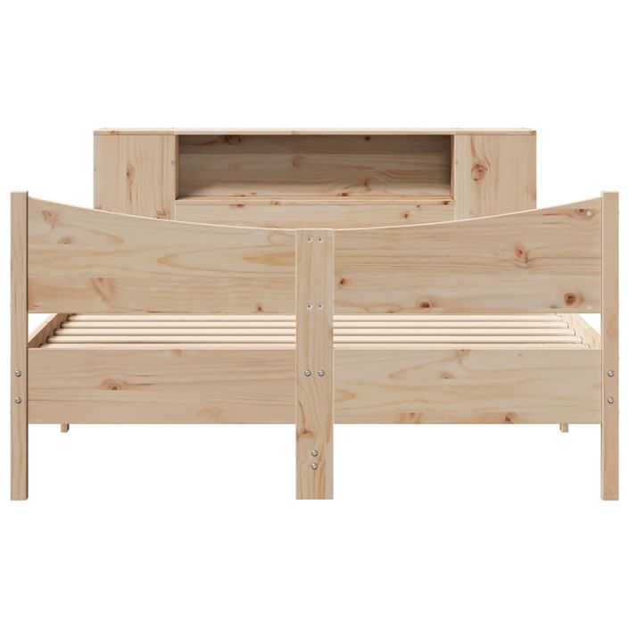 Cadre de lit sans matelas 135x190 cm bois de pin massif - Photo n°4