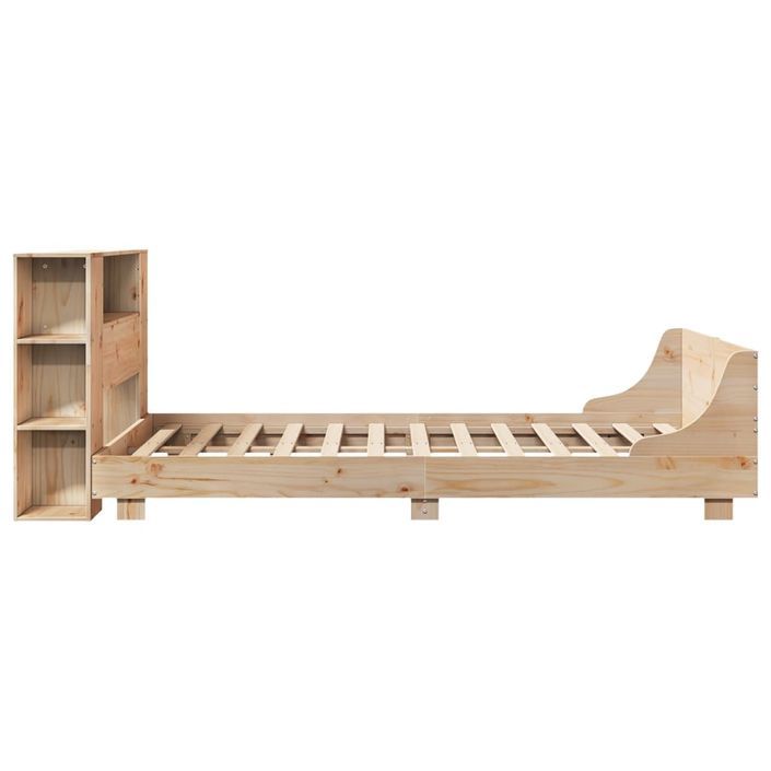 Cadre de lit sans matelas 135x190 cm bois de pin massif - Photo n°7