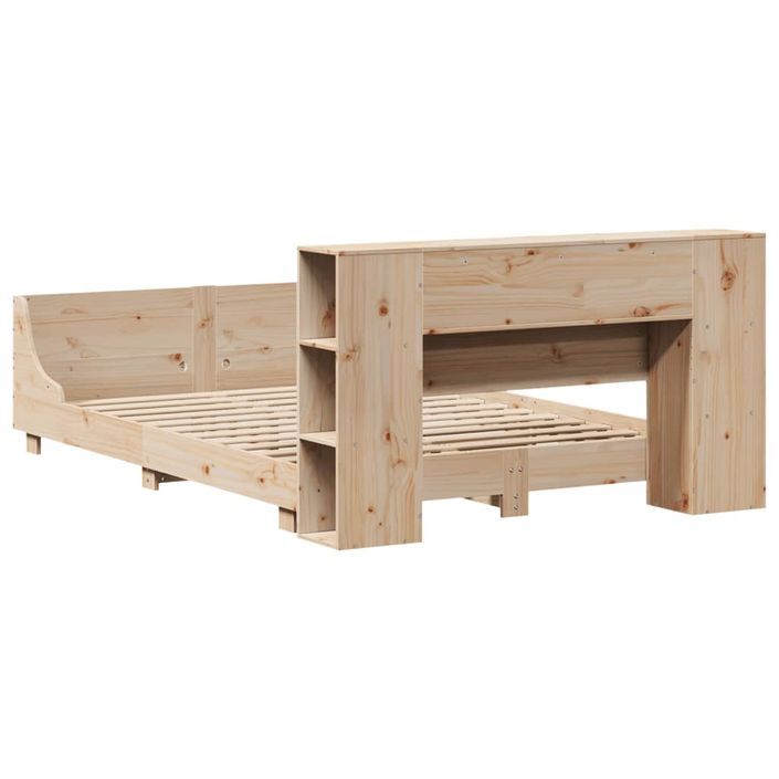 Cadre de lit sans matelas 135x190 cm bois de pin massif - Photo n°8