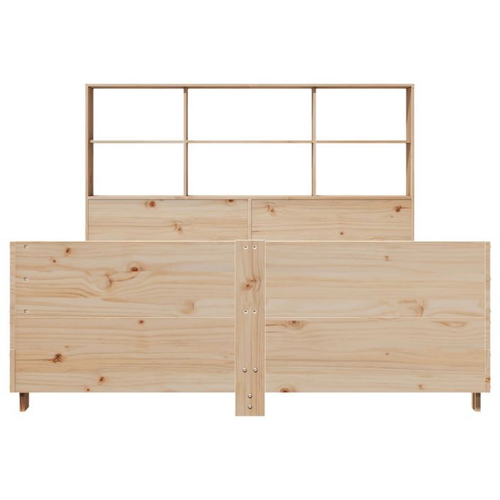 Cadre de lit sans matelas 135x190 cm bois de pin massif - Photo n°4