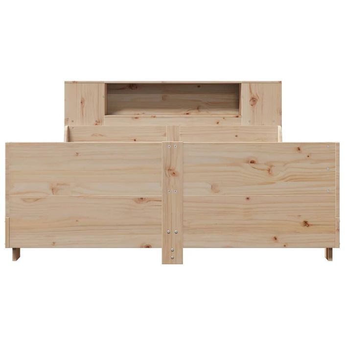 Cadre de lit sans matelas 135x190 cm bois de pin massif - Photo n°4